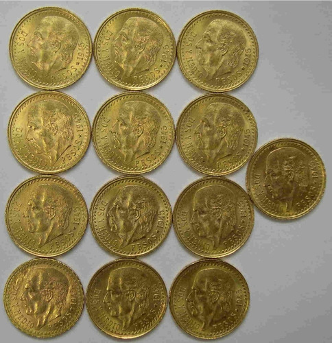 Medallas Para Arras 2.50 Pesos Baño Oro 24k 13 Piezas S/caja