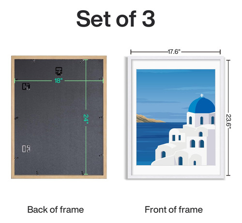 Auyre Marco Para Póster De Madera De 18 X 24, Paquete De 3,