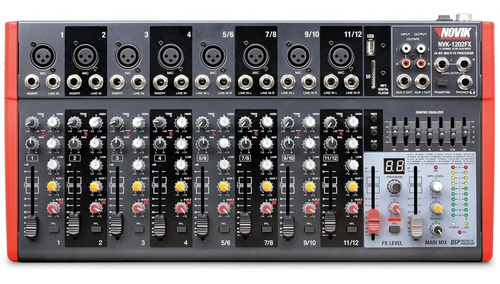 Consola Mixer Novik Nvk-1202fx 12 Canales Bluetooth Usb