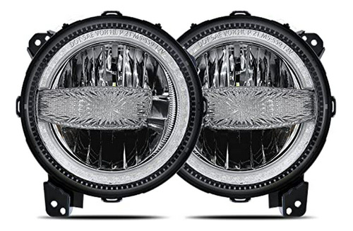 Faros Led 9  Bicyaco Para Jeep Wrangler Y Gladiator