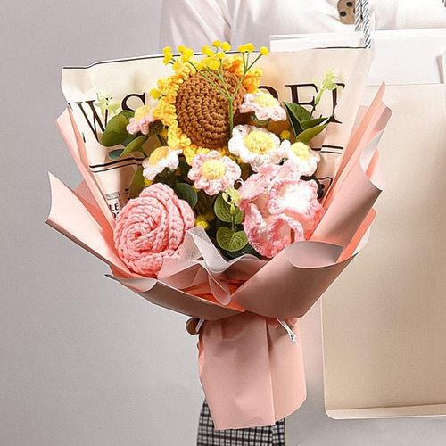 Aplicável A Ramo De Flores De Ganchillo Para Regalar,