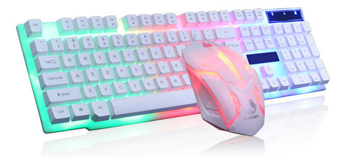 Combo Teclado + Mouse Luz Led Blanco