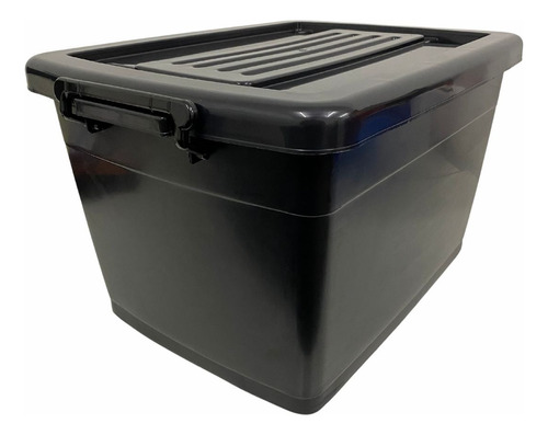 Caja Plástica Organizadora C/ Tapa Y Ruedas 60lts X 4uni