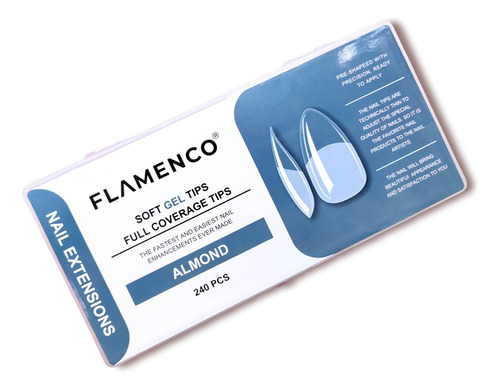 240 Tips Soft Gel Flamenco Almendra 