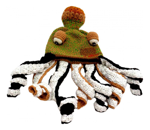 Gorro Con Cabeza De Pulpo, Gorro Tejido A Mano, Disfraz De