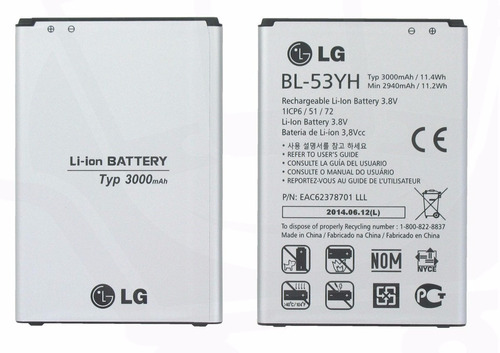 Bateria Celular LG G3 Bl 53yh F400 D830 D850 D851 D855 