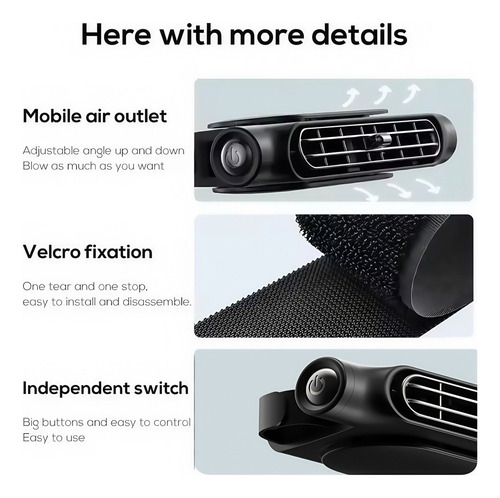 Miniventilador Recargable Para Asiento De Coche