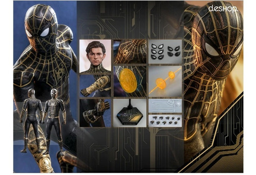 Imagen 1 de 2 de Hot Toys Spiderman Black & Gold Suit Nuevo 1/6 Fpx