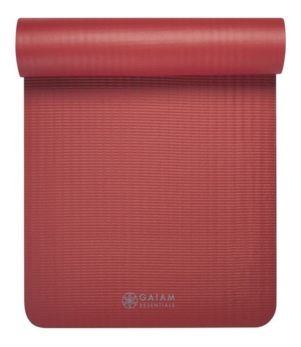 Mat De Yoga & Fitness 10mm / Con Correa / Colchoneta / Gaiam Color Red