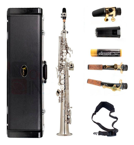 Sax Soprano Reto Eagle Sp502 N Sp502n Niquelado C/acessorios