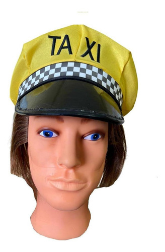 Quepe Chapéu Boina Amarelo Táxi Taxista Carnaval Fantasia