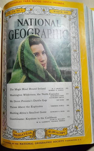 Revista National Geographic - 04 Revistas Encadernados - Anos 1959 E 1961 (Usado)