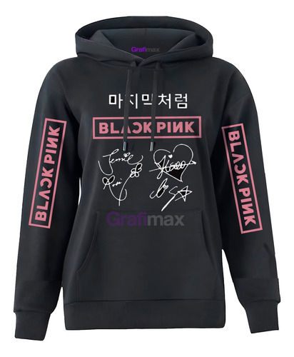 Polerón Black Pink Firmas Kpop Atraas Dice Rose 97  Grafimax