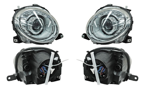 Par Faros Fiat 500 2014-2015 Sup C/lupa Tyc