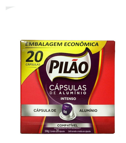 Kit 200 Cápsulas Café Pilão Intenso Lungo