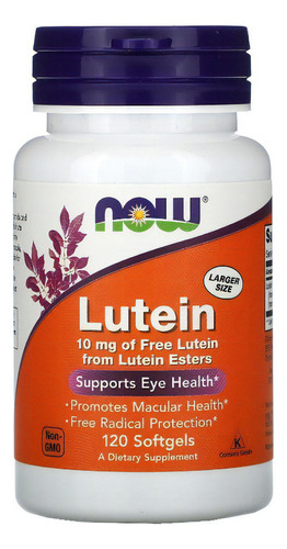 Now Foods, Luteína, 10 Mg, 120 Cápsulas Softgel Sabor Neutro