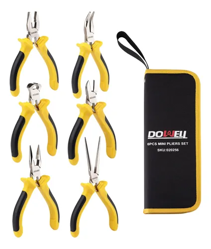 Dowell Juego 6 Alicate Punta Aguja Diagonal Nariz Larga Para