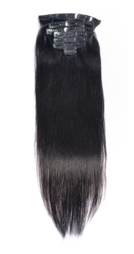 Pinza De Pelo Humano Natural Tic Tac Negra, 50 Cm, 120 G, 8