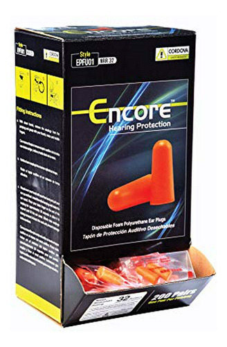 Tapones Para Oídos - Cordova Safety Products Encore Disposab