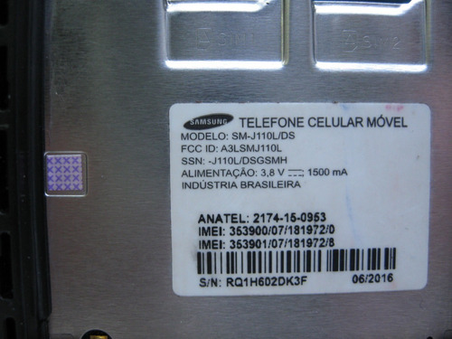 Celular Samsung Galaxy J1 Ace 3g Sm-j110l/ds Ligando Sem Img