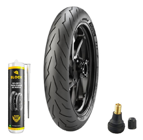 Pneu 110/70r17 Tl Diablo Rosso 3 Pirelli + Selante + Bico