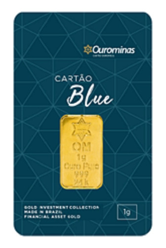 Cartão Com Barra De Ouro Ourominas 24k 1 Grama