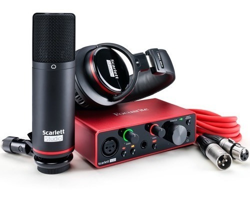 Imagen 2 de 6 de Kit Grabación Focusrite Scarlett Solo Studio 2x2 Mic + Auris