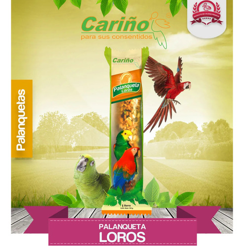 3 Barritas Palanquetas De Frutas Para Loros Cacatuas 150g