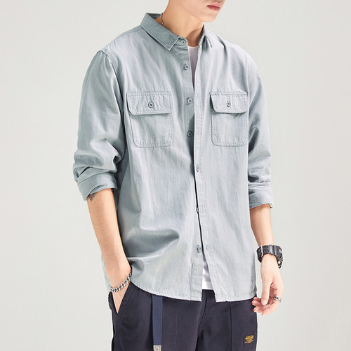 Camisa Casual De Algodón Para Hombre, Sobrecamisa, Camisas C