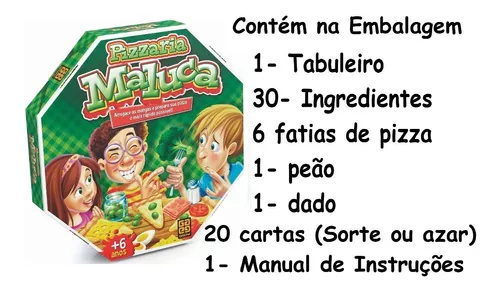 Jogos Para Criança De Tabuleiro Pizzaria Maluca Coleção Grow