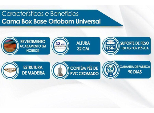 Conjunto Box Solteiro: Colchão Molas Ensacadas Ortobom Super