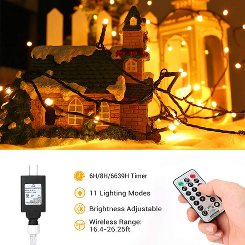 Guirnalda De Luces De Navidad Con Control Remoto Blanco Frío Y Blanco Cálido. Liso