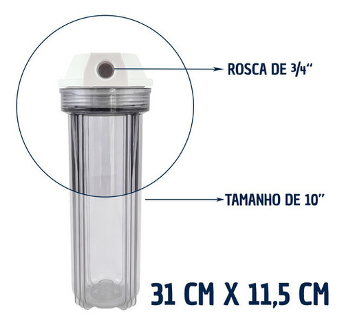 Filtro Água Caixa Dágua Cavalete + 2 Refil Plissado Lavável