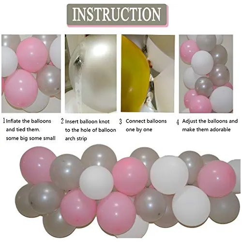 comprar Gray White Balloons Arch Garland Kit Gold Confetti 16 Ft