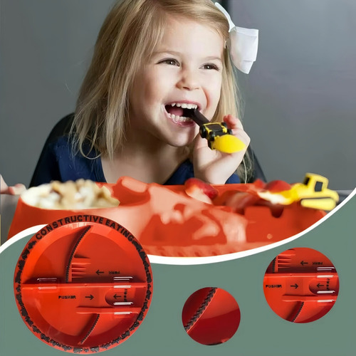 - Vajilla Con Temática De Construcción Infantil, 4 Piezas