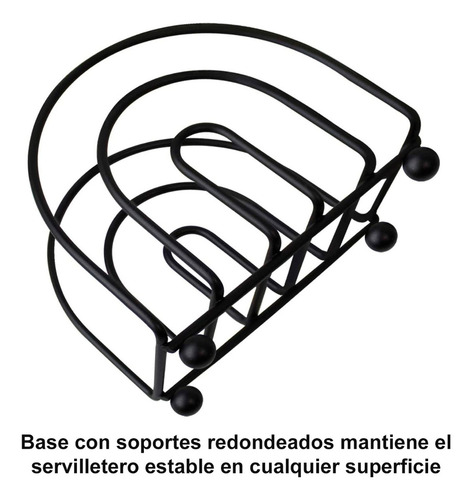 U Chef Servilletero Para Mesa Y Comedor De Cocina De Metal Color Negro