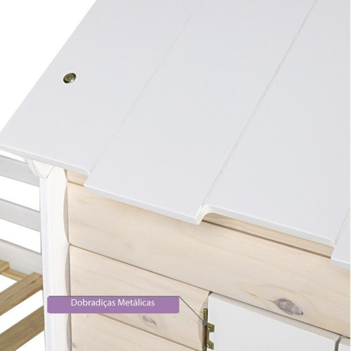 Cama Alta Infantil Club House Wood Com Escorregador Wt