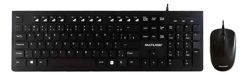 Kit Teclado E Mouse Usb Conexão Plug Play Tc240 Multilaser Cor do mouse Preto