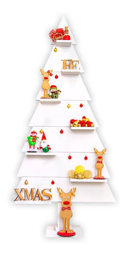 Árbol Pino De Navidad Mdf Tipo Triangulo 1.80 Mt Alto Color Blanco