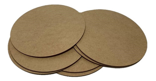 Sousplat Redondo Madeira Liso Kit 20 Peças Mdf