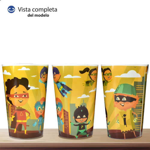 Imagen 5 de 9 de Vaso Plastico Infantil Niños Niñas Escolar Sorbete