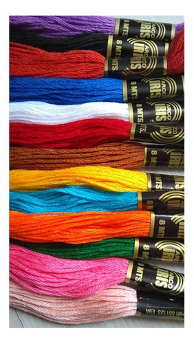 Hilo Para Bordar Arcoiris, Caja 24 Madejas, Colores Surtidos