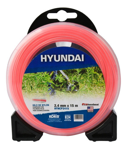 Hilo Nylon Cuadrado C/polímero Rojo 2.4mm X 15m - Hyncp2415