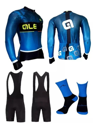 Conjunto De Ciclismo Jersey Lycra+medias+badana Pantaloneta 