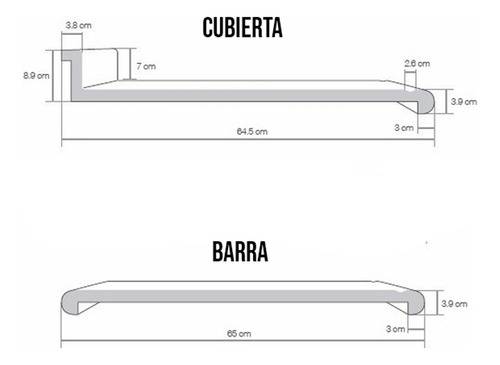 Barra Para Cocina Dekken Antigota 2.40mt Butterum