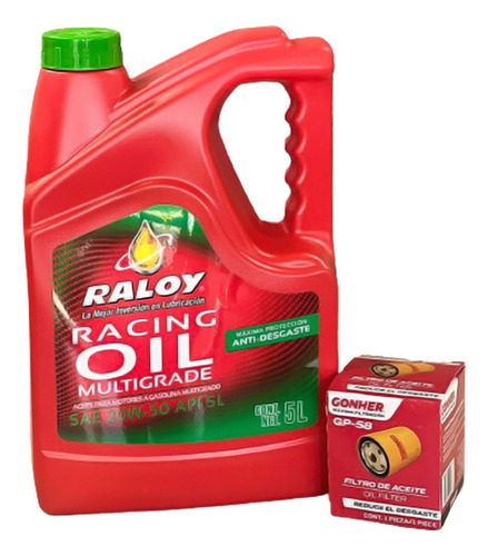 Kit De Aceite Raloy Multigrade Oil 20w50 Con Filtro Gonher