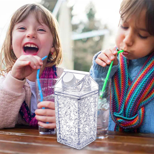 Botella De Agua Q Cup Milk Carton Botella De Leche Transpare