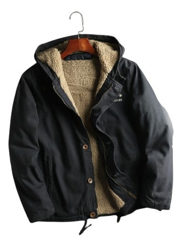 Chaqueta De Algodón Negra Para Hombre Retro Americano