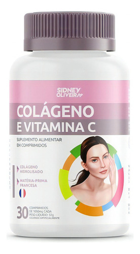 Colágeno Hidrolisado + Vitamina C 30 Comp Sidney Oliveira 