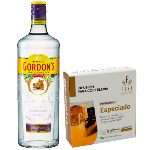 Combo Gin Gordons London + Infusiones Coctelería Especiado
